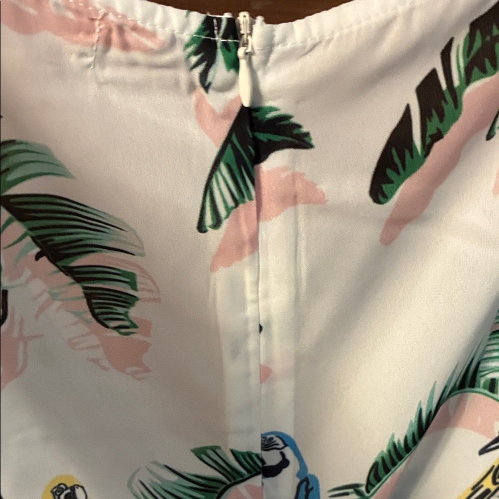 Choosy Tropical Print Jumpsuit 18 Belted Elastic Waist Feminine - Picture 6 of 13